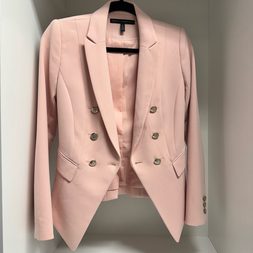 White and Black Women's Pink Blazer